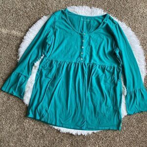 Soft Surroundings Top Teal Womens Size Large